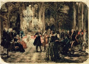 Boceto para El concierto de flauta, 1852 de Adolph Menzel